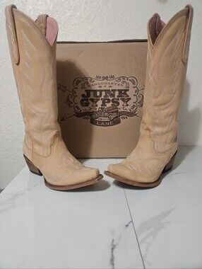 Lane Junk Gypsy Nighthawk Bone Leather Western Cowboy Boots Women's 7.5 With Box